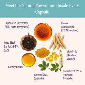 Illustration of various health benefits with images and text on a white background