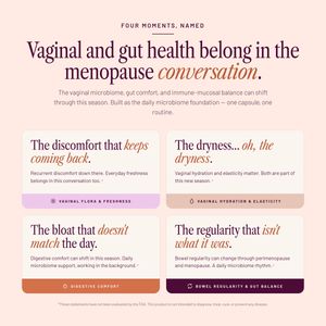 SEASON34 Menopause Synbiotic — built for the menopause microbiome moments women actually talk about.