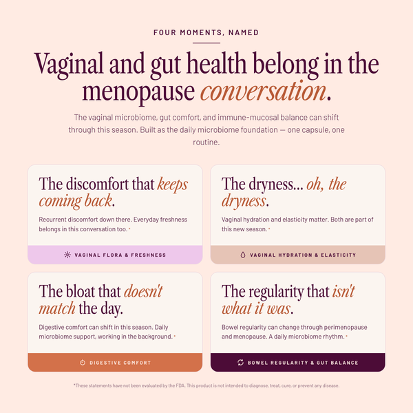 SEASON34 Menopause Synbiotic — built for the menopause microbiome moments women actually talk about.