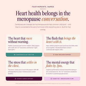 SEASON34 Cardiovascular Support — built for the heart-mind shifts of perimenopause and menopause.
