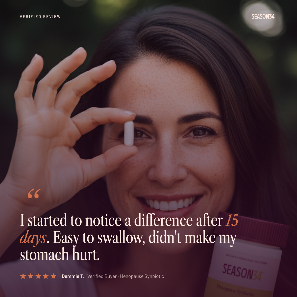 SEASON34 Menopause Synbiotic verified customer review.