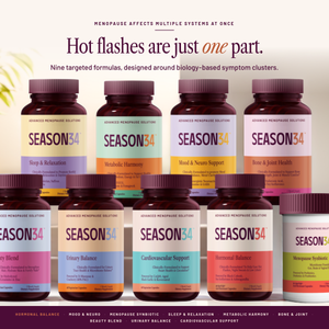 SEASON34 system — nine targeted menopause formulas.