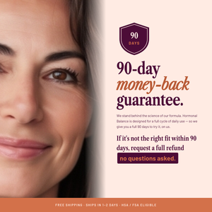 SEASON34 Hormonal Balance 90-day money-back guarantee.